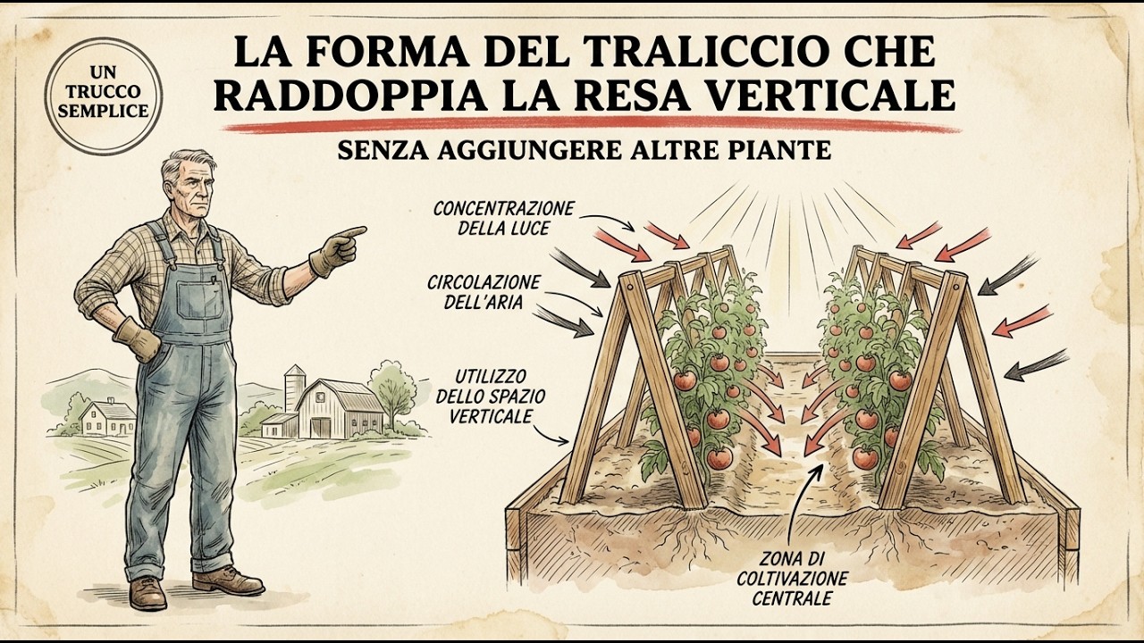 La forma del traliccio che raddoppia la resa verticale (senza più piante)