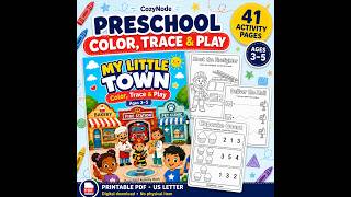 Community Helpers Preschool Activity Book, My Little Town Printable Worksheets, Ages 3-5 PDF