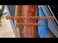 Холодное копчение форели 2025 . К сожаленью камера не передаёт цвет рыбы и вкус 🍺🤤