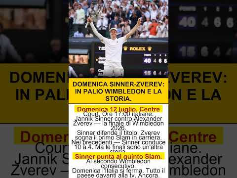 Video Sinner Sfida Zverev Domenica La Finale
