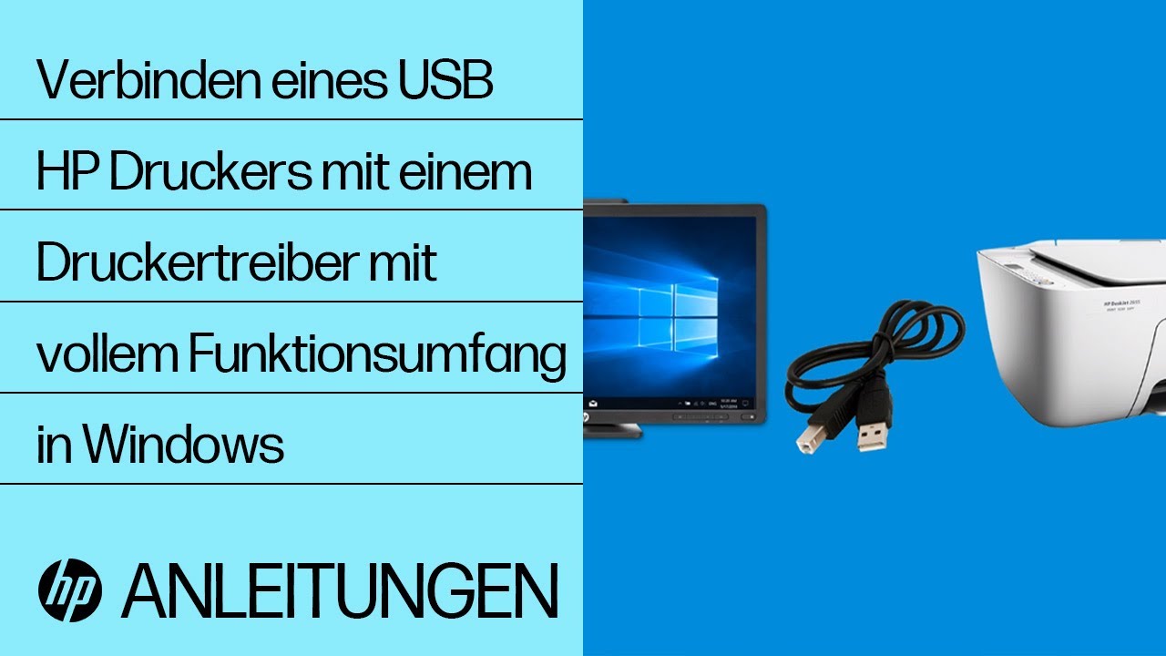 Verbinden Eines Wireless Hp Druckers Mit Einem Druckertreiber Mit Vollem Funktionsumfang In Windows Youtube