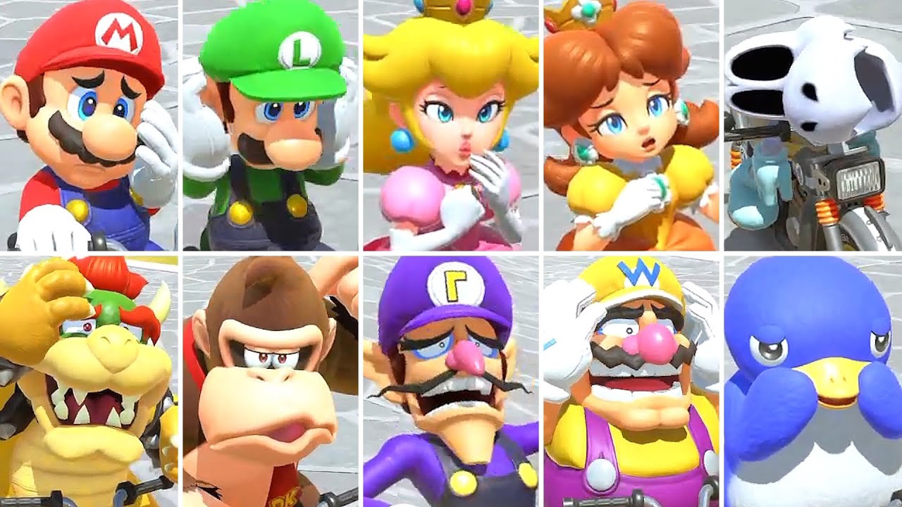 Mario Kart World - All Characters Losing Animations