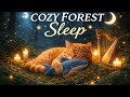 Cozy Forest Sleep 🌙 | Soft Harp Music with Cat & Sharky (1 Hour Deep Relaxation)