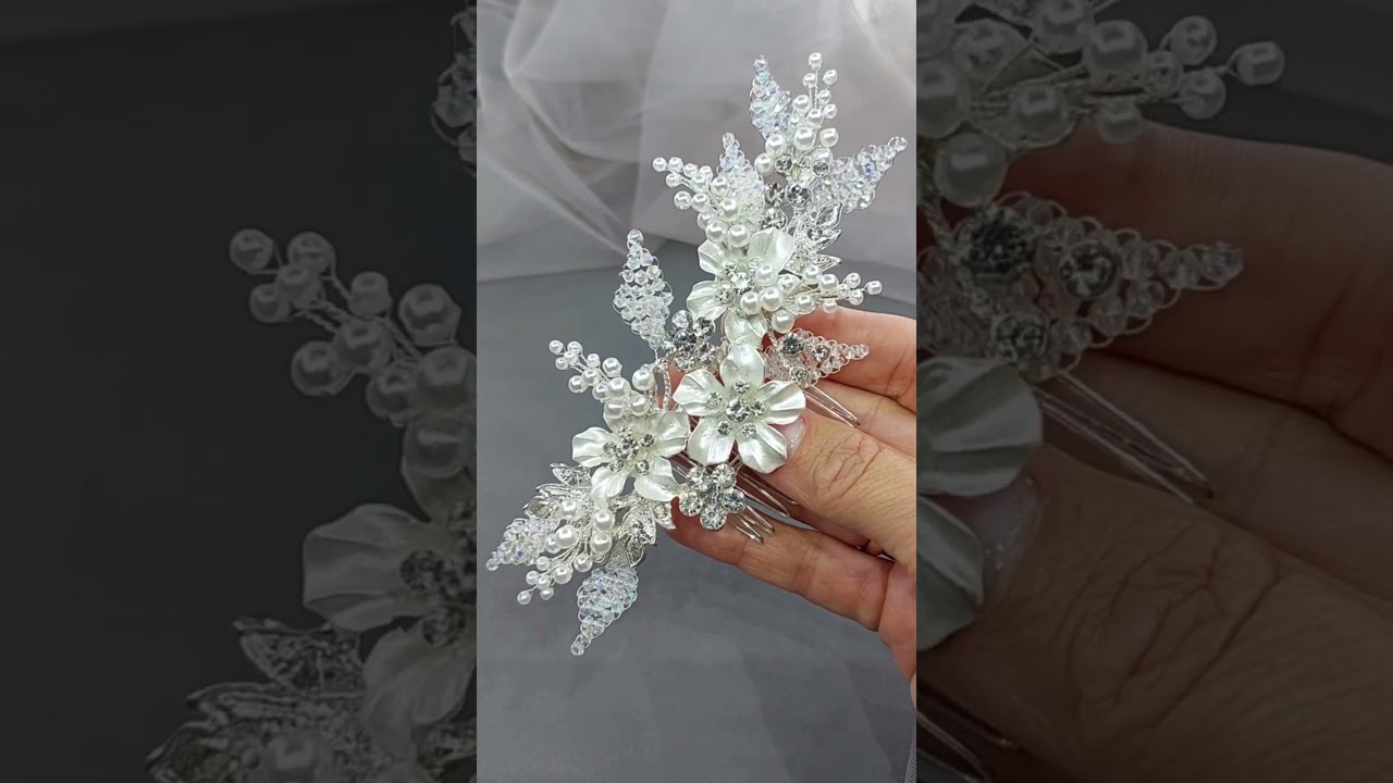 Silver Crystal Bridal Hair Comb - Sparkling Wedding Hairpiece