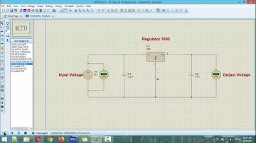 7805 Voltage Regulator - Convert DC (7V - 25V) to DC 5V Simulate on Proteus