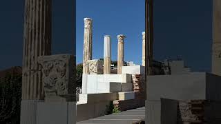 The Ruins Of Hadrians Library In Athens