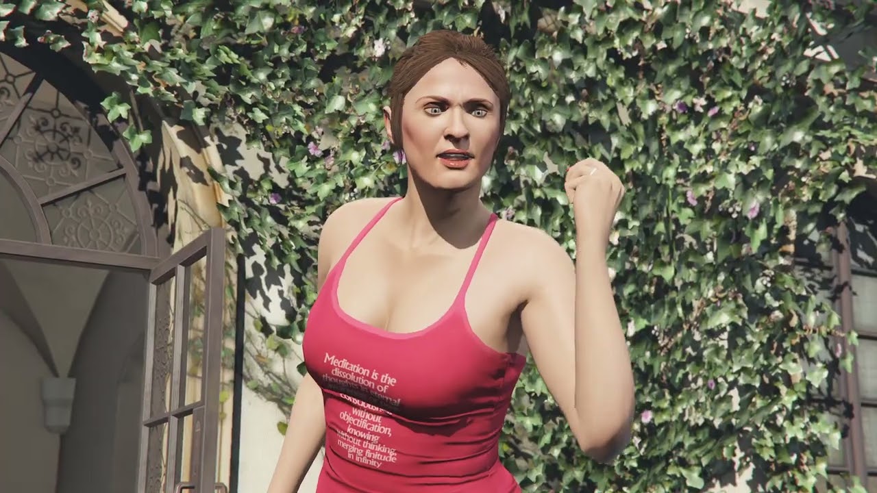 GTA V Did Somebody say Yoga Angry Michael falls into the pool