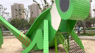 Landscape structure grasshopper design wood net structure outdoor playground