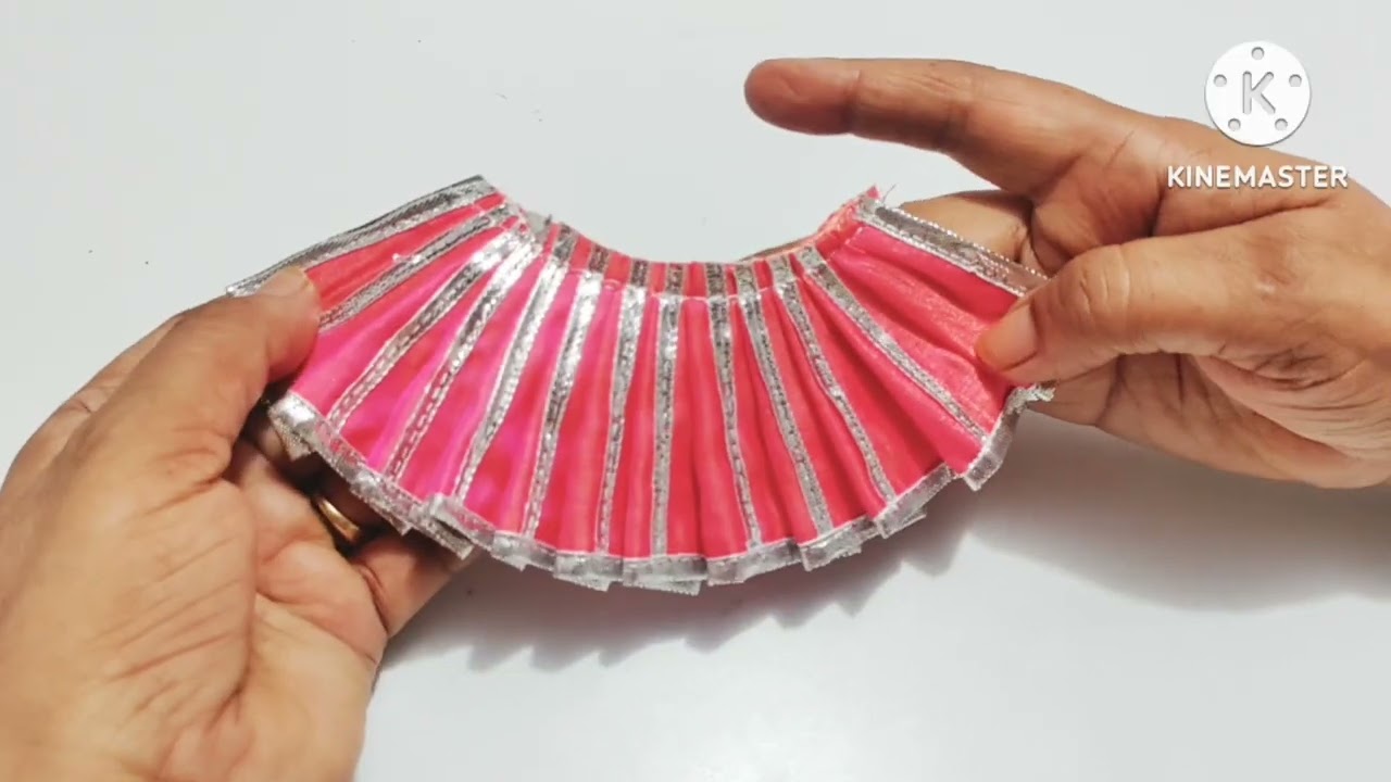 सिर्फ एक सीधी पट्टी और गोटे से बनाएं 0,1 No के ठाकुर जी की फेस्टिवल वाली पोशाक।