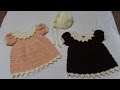 Easy Crochet Newborn Dress and Bonnet Part 1 Dress TUTORIAL #288 Bagoday Crochet