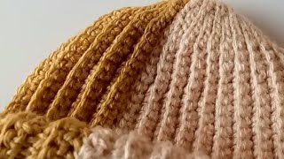 crochet beanie/ ribbed cap#crochet #crochetbeginner #beginnerfriendly #beanie #cap #handmade #viral