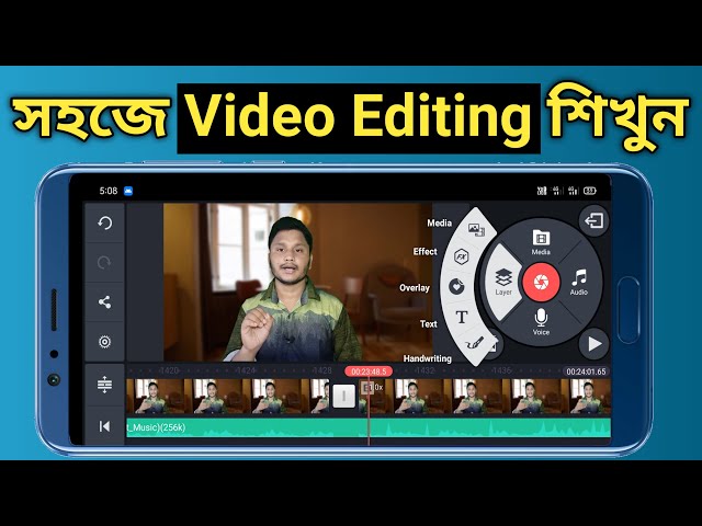 KineMaster Video Editing Full Tutorial In Bengali - How To Edit Video On Mobile With KineMaster App class=