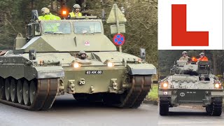 Learners drive TANKS on UK public roads! (Challenger DTT & Warrior IFV)