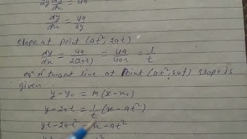 Find the equations of the tangent and normal to the parabola y^2 = 4ax at the point (at^2,2at).