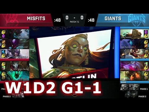 Misfits (w/ KaKAO) vs GIANTS | Game 1 S7 EU LCS Spring 2017 Week 1 Day 2 | MSF vs GIA G1 W1D2 1080p