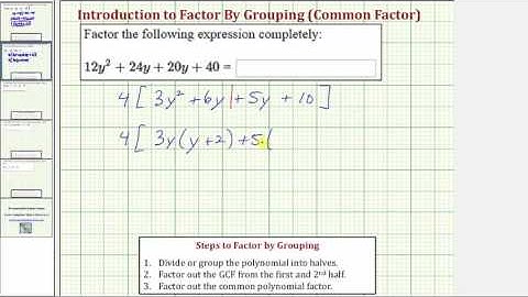 Ex: Factor By Grouping - 4 Terms with Common Factor