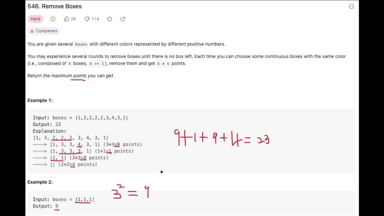 Remove Boxes (LeetCode Hard) (Python)