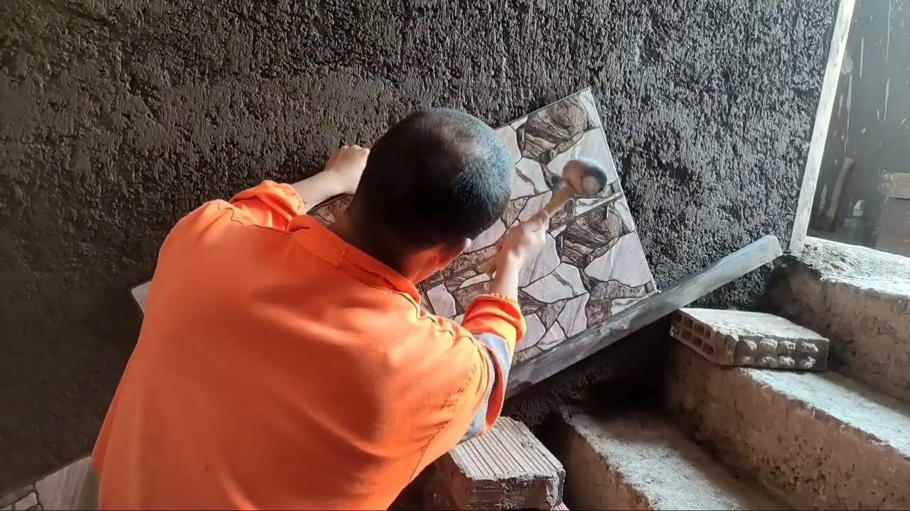 أفكار إبداعية طريقة تركيب مقص سلم الدرج بالسيراميك خطوة بخطوة للمبتدئين