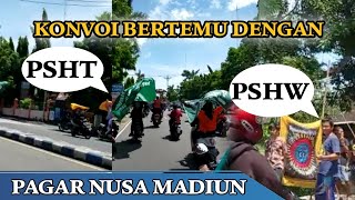 KONVOI PAGAR NUSA BERTEMU DENGAN PSHT DAN PSHW APA YANG TERJADI? || MADIUN