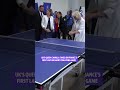 Queen Camilla takes on France's First Lady Brigitte Macron in an impromptu ping pong match #shorts