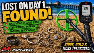Metal Detecting on the Beach-  He lost his wedding ring on the first day of vacation