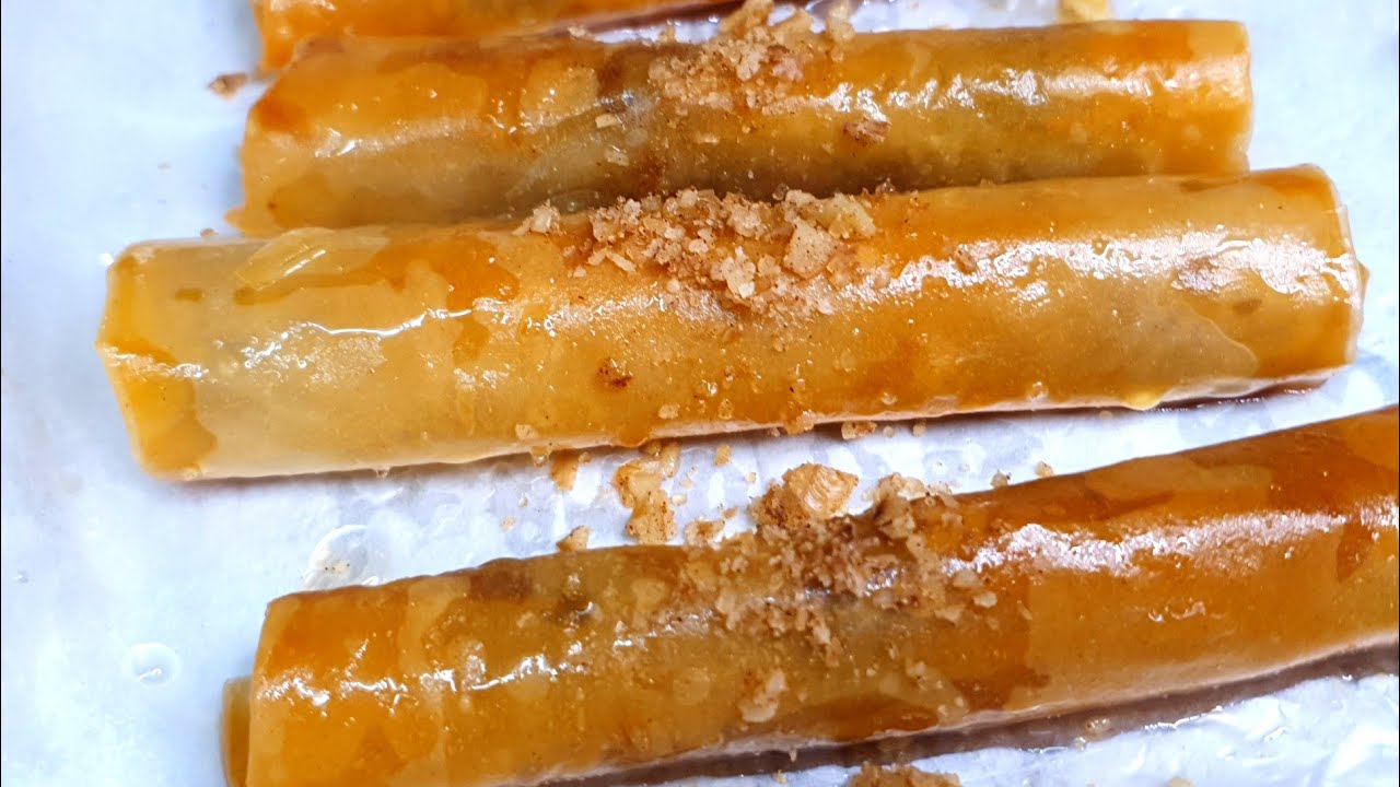 סיגרים קריספים פילו עם אגוזים בסירופ  Crispy filo nut cigars in syrup מטבח בקלי קלות ליהי קרויץ