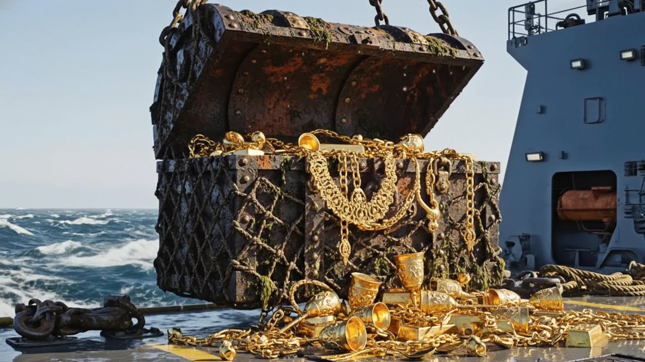 Deep Sea Treasure Discovery: Giant Machines Recover a Long-Lost Golden Artifact Chest