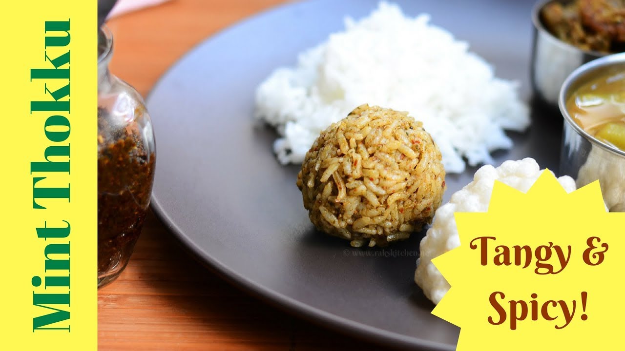 Mint thokku recipe, mint thokku preparation