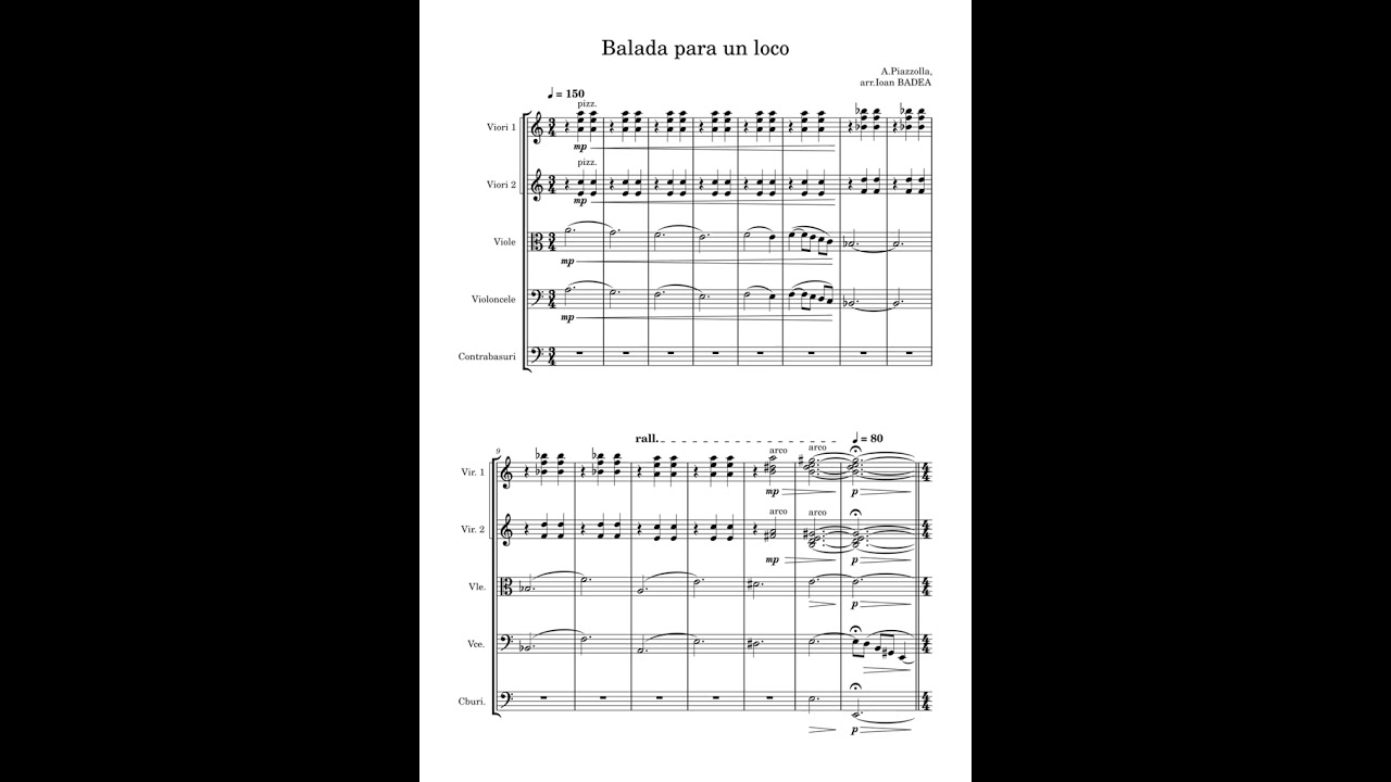 Balada para un loco - A. Piazzolla, arr.Ioan Badea