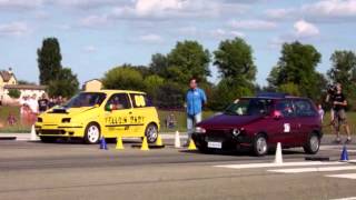 Fiat Punto GT yellow baby vs Fiat Uno Turbo G.P motors Drag Racing Marzaglia 19/09/2010