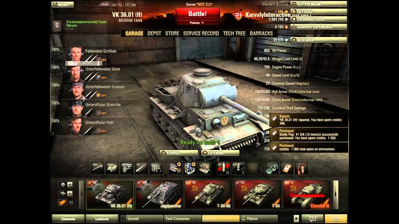 Wot vk 3601 dohazování