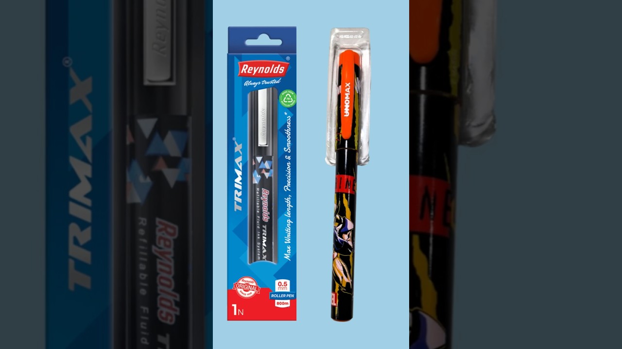 Reynolds Trimax Pen  रेनॉल्ड्स ट्राइमैक्स और यूनोमैक्स पेन       #hibaneesh #shorts #unboxing