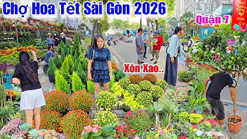 Xôn xao..Chợ hoa Tết Sài Gòn 2026 "Quận 7 người dân bắt đầu mua hoa cây kiểng về trang trí
