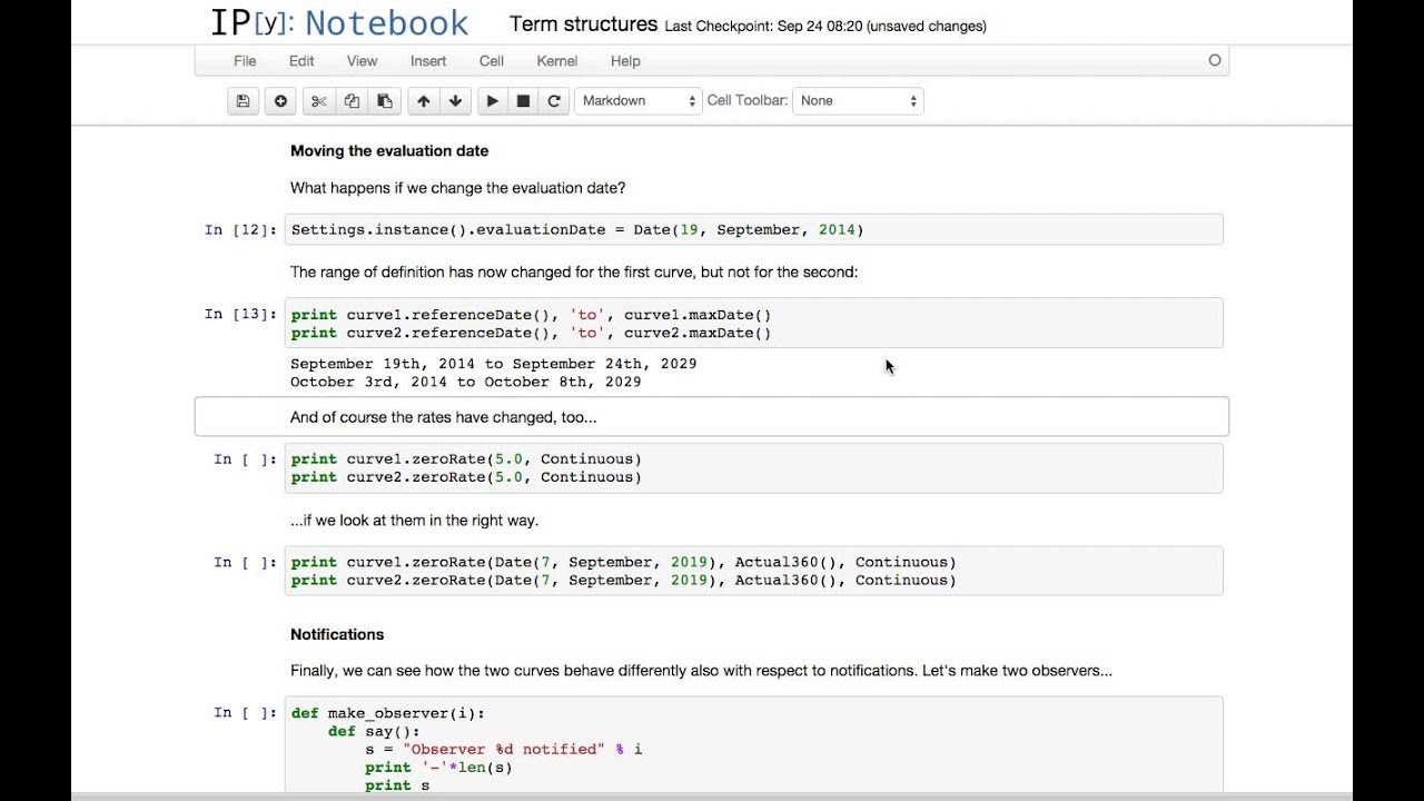 QuantLib notebooks: term structures and reference dates - YouTube