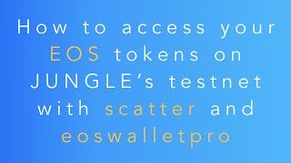 How to use Scatter with eoswalletpro.com (on the testnet)