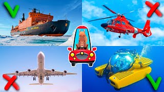 Самолеты и корабли для детей. Изучаем воздушный и водный транспорт. Транспорт и техника для малышей