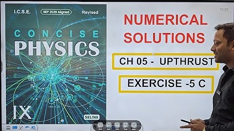 CONCISE PHYSICS| NUMERICAL SOLUTIONS| CLASS 9TH| UPTHRUST | EX- 5C | ICSE 9TH PHYSICS 