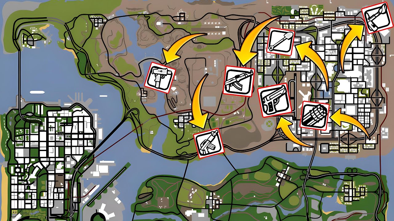 How To Get All Las Venturas Weapons In Gta San Andreas (All Locations)