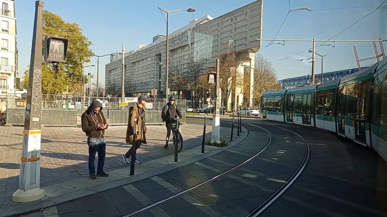 Porte de Saint-Ouen to Porte de Pantin(Parc de La Villette) |  Tram View | Tramway in Paris | France