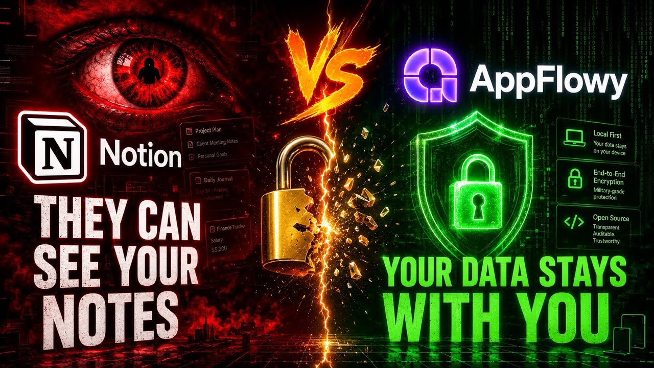 Thumbnail for Notion VS AppFlowy (2026) — Is the Free Alternative Finally Good Enough?