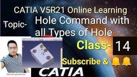 CATIA Tutorial | Hole Tool | Hole Pattern | Hole Dimensions | Catia Online Training Free | Catia V5