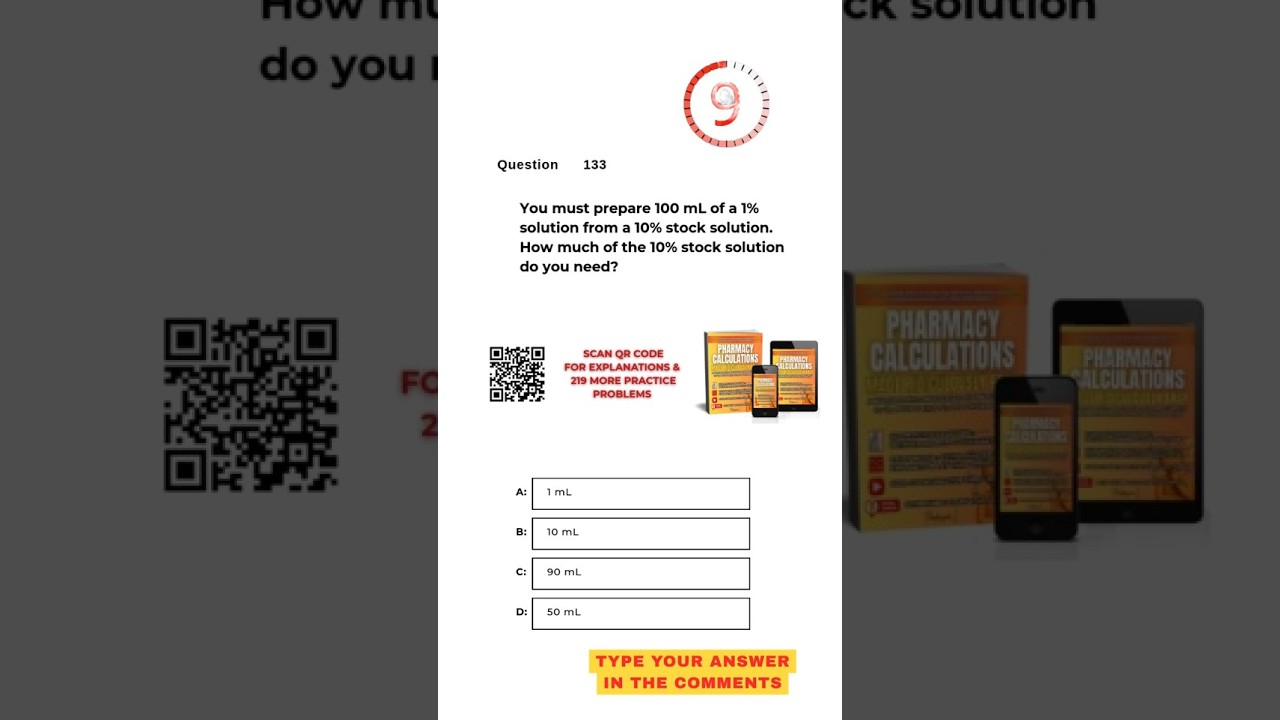 Pharmacy Calculation Questions & Answers: Question 