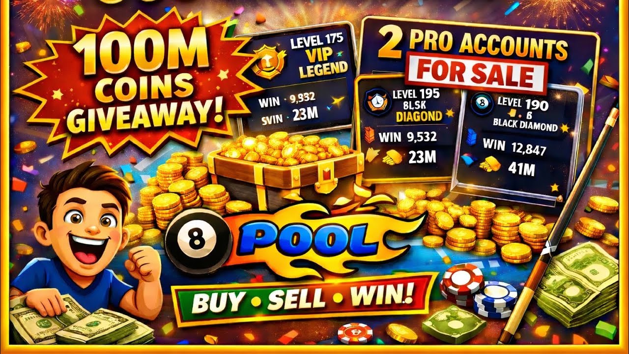 🎉 500 Subscribers COMPLETE! 😍 | 🎁 100M Coins GIVEAWAY | 🔥 2 Pro Accounts for sale | 8 Ball Pool
