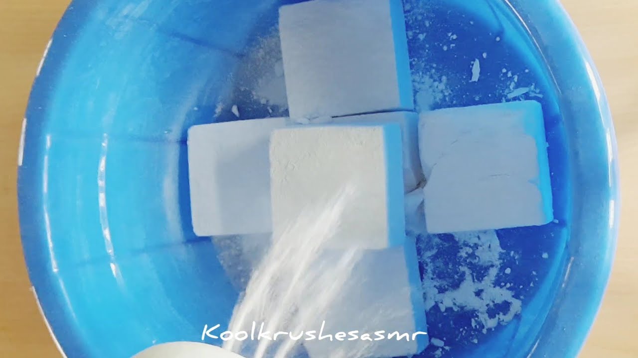 6 Fresh Gym Chalk Blocks Topped with Baby Powder| ASMR|Please Subscribe ...