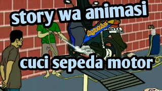 Story wa animasi cuci sepeda motor
