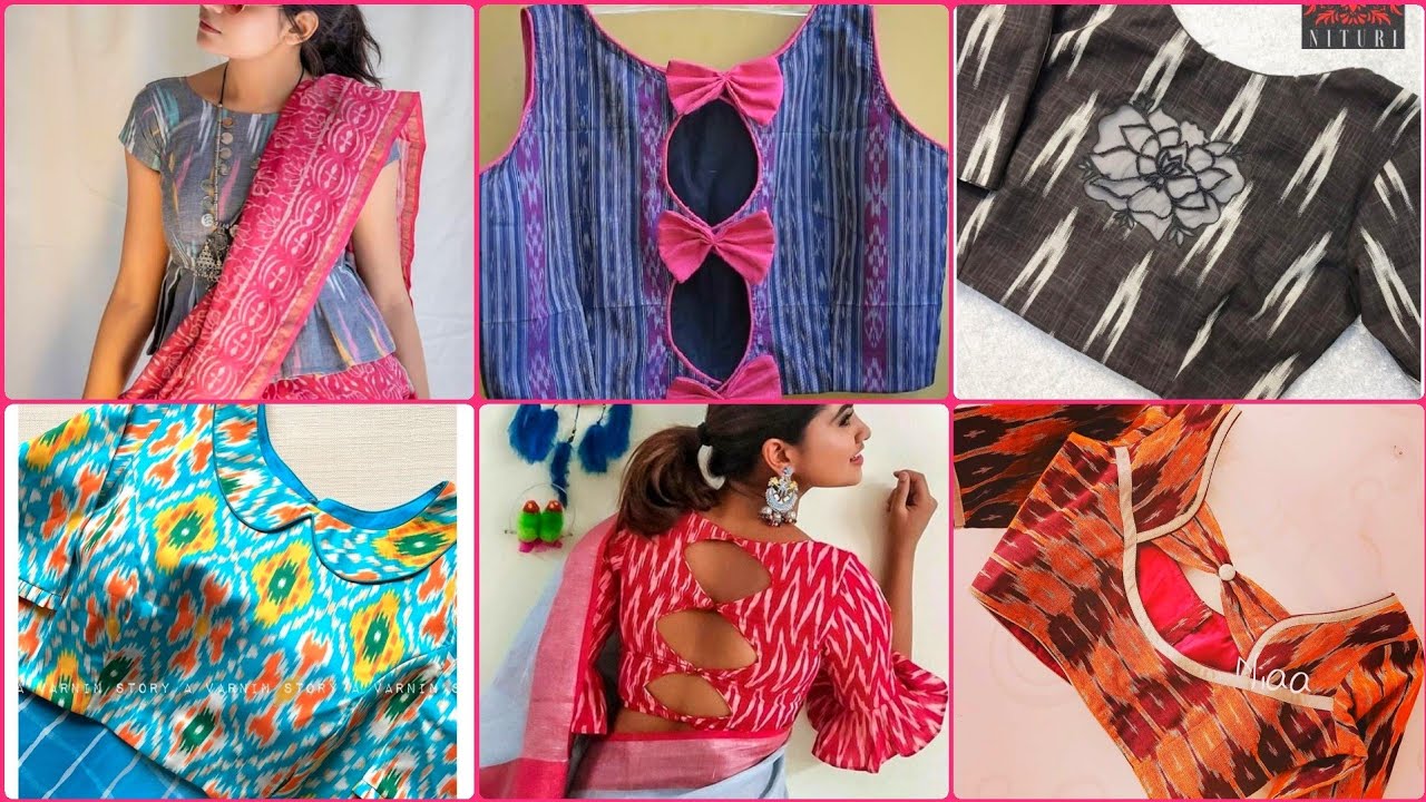 New model Ikkat Blouse designs//Blouse designs New//ikkat cotton printed blouse designs