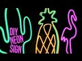 DIY NEON SIGN DECOR - PINEAPPLE, CACTUS & FLAMINGO