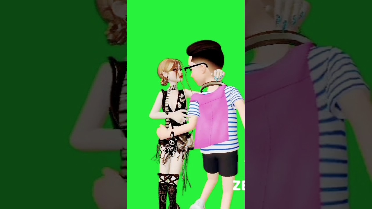 cartoon green screen 3D animation dancing video