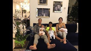 Real Madrid star Cristiano Ronaldo chills out with his girlfriend and young children