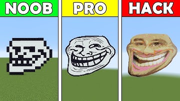 Minecraft NOOB vs PRO vs HACKER PIXELART TROLLFACE